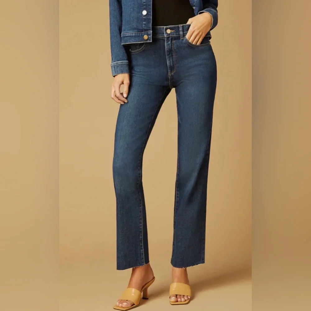 DL1961 Patti Straight High Rise Vintage Ankle Jeans in Dark Blue‎ Size 28